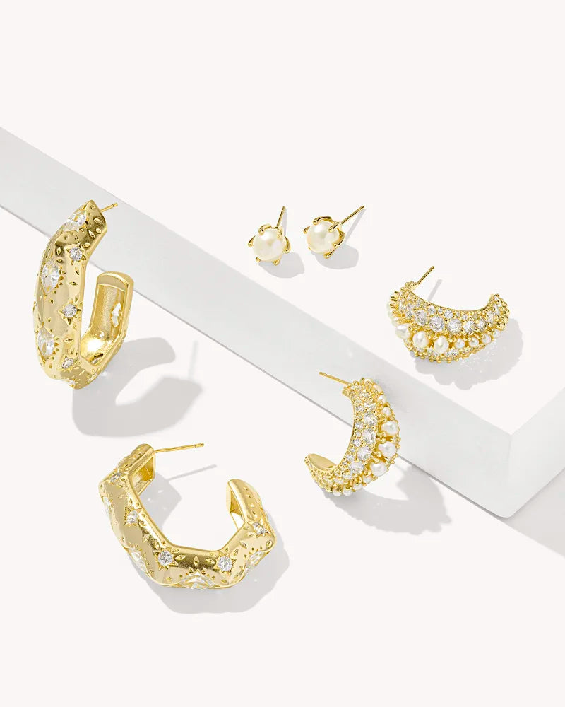 Kendra Scott Krista Hoop White Mix on Gold