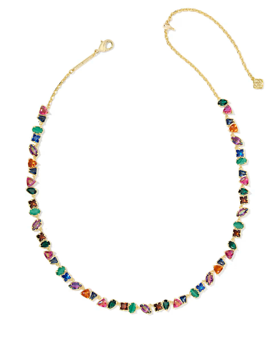 Kendra Scott Isabella Tennis Neckalce Multi Mix on Gold