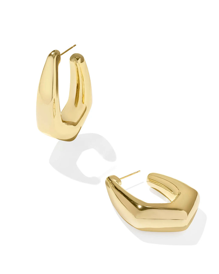 Kendra Scott Kaia Open Frame Polished Gold Earring