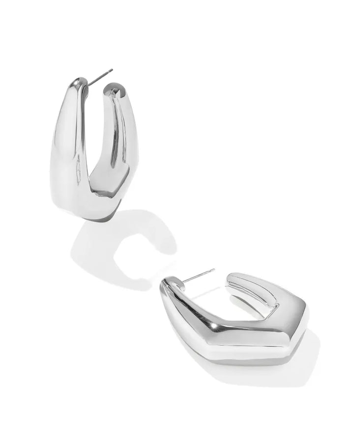 Kendra Scott Kaia Hoop Earring in Polished Silver