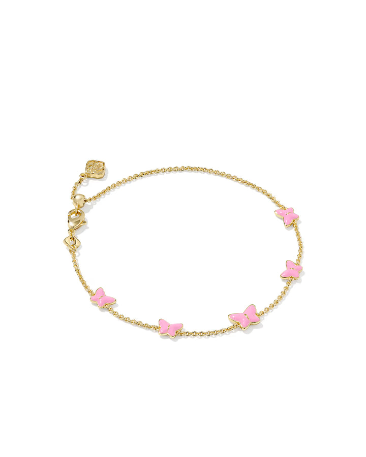 Kendra Scott Lillia Butterfly Bracelet Gold Pink Enamel