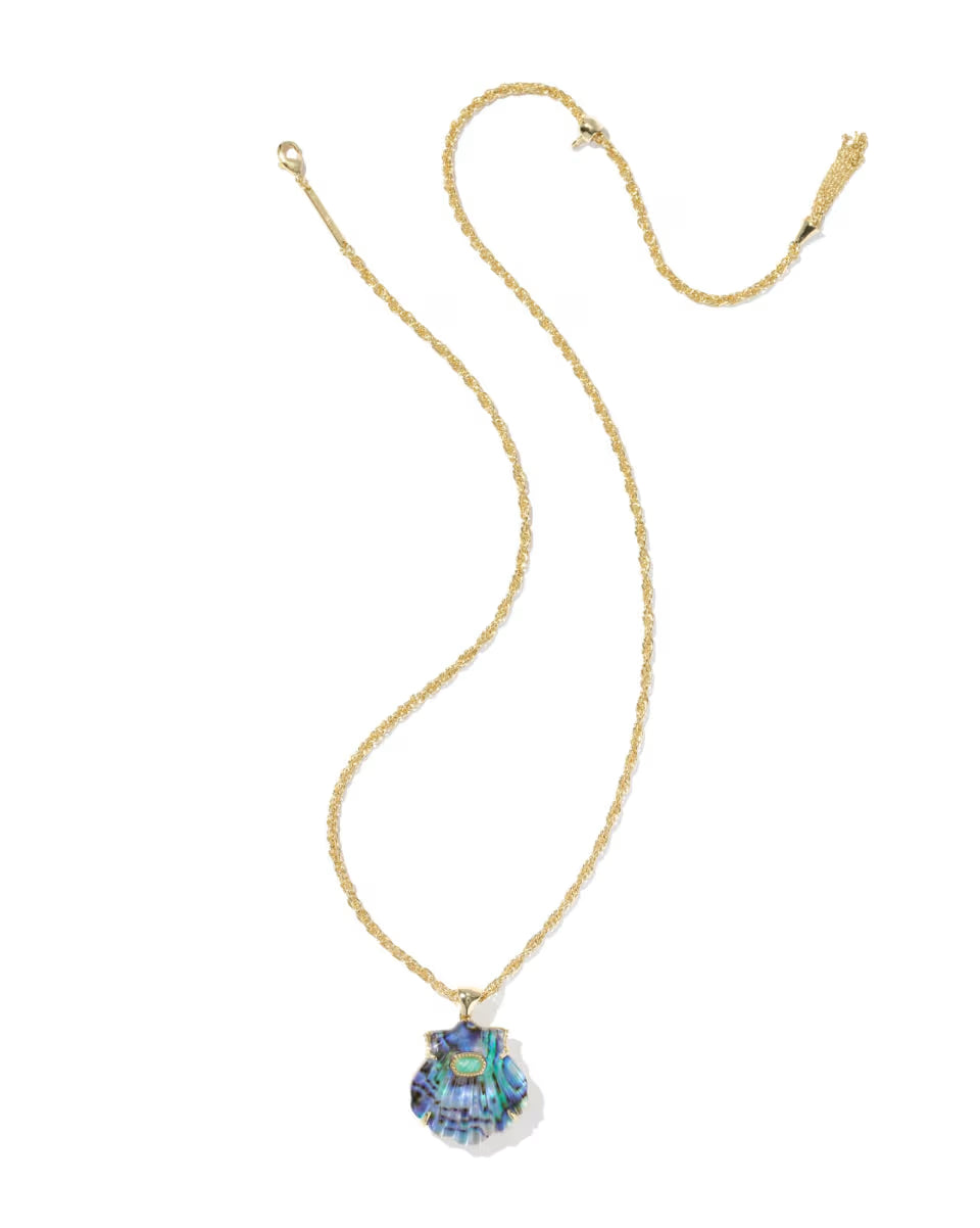 Kendra Scott Lucia Shell Pendant Necklace Iridescent Abalone on Gold