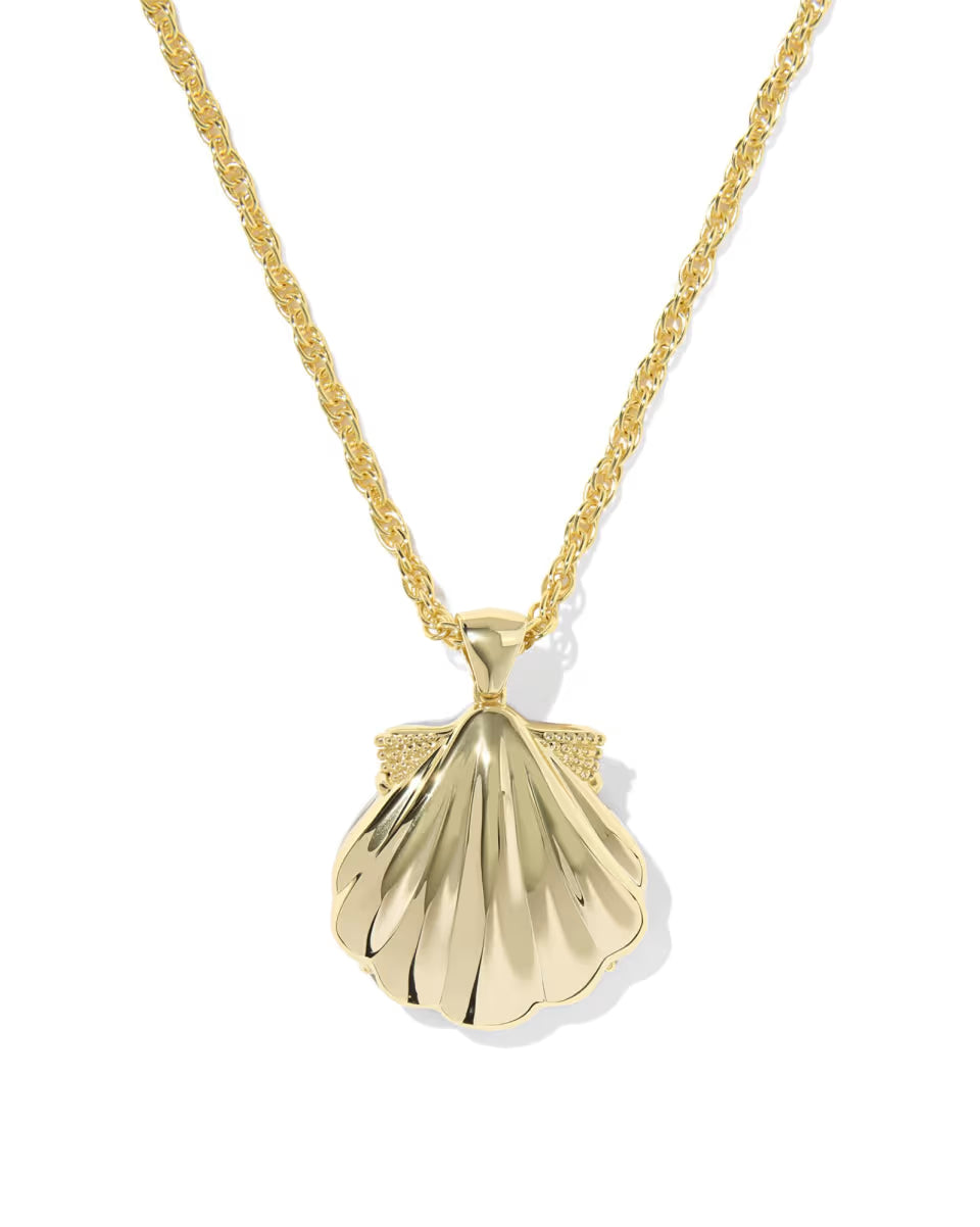 Kendra Scott Lucia Shell Pendant Necklace Iridescent Abalone on Gold