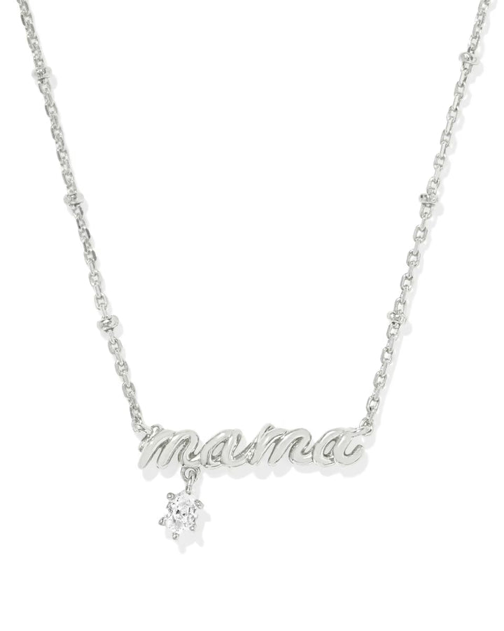 Kendra Scott Mama Crystal Necklace in Silver
