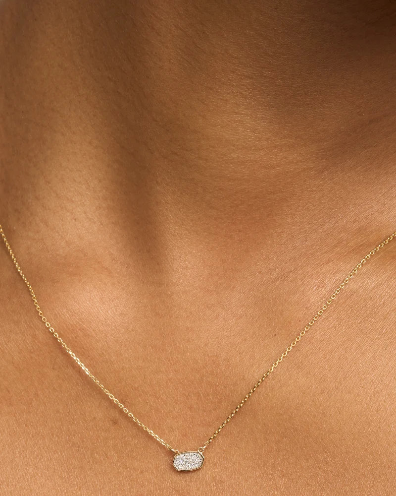 Kendra Scott Fine Jewelry-Marisa Pendant Necklace in White Diamond and 14k Yellow Gold