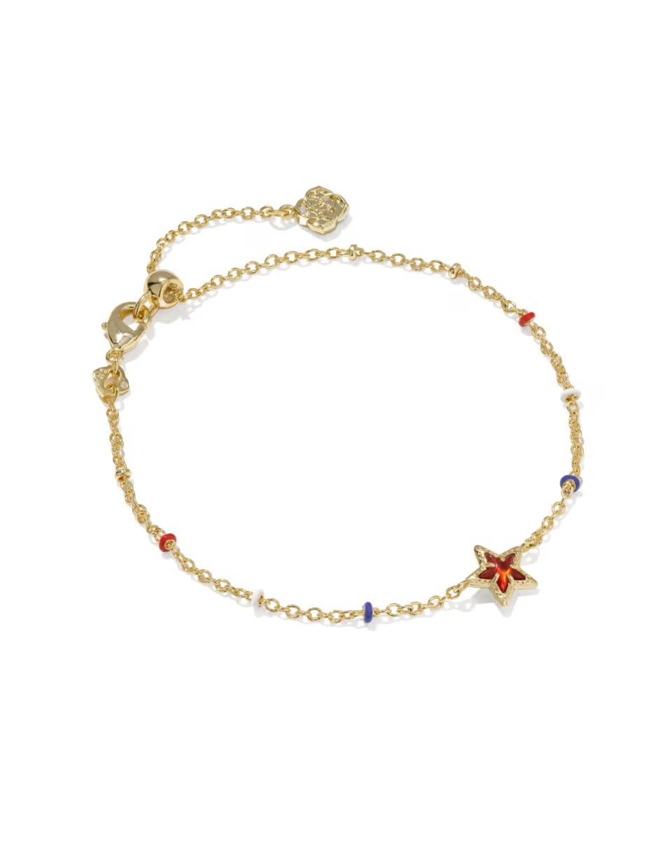 Kendra Scott Mini Cassidy Delicate Bracelet in Red Illusion on Gold