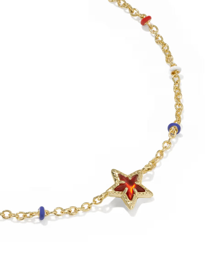 Kendra Scott Mini Cassidy Delicate Bracelet in Red Illusion on Gold