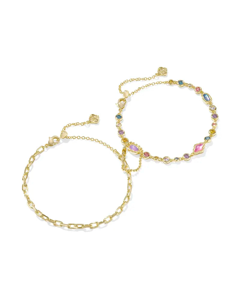 Kendra Scott Abbie Set Bracelet in Multi Mix on Gold