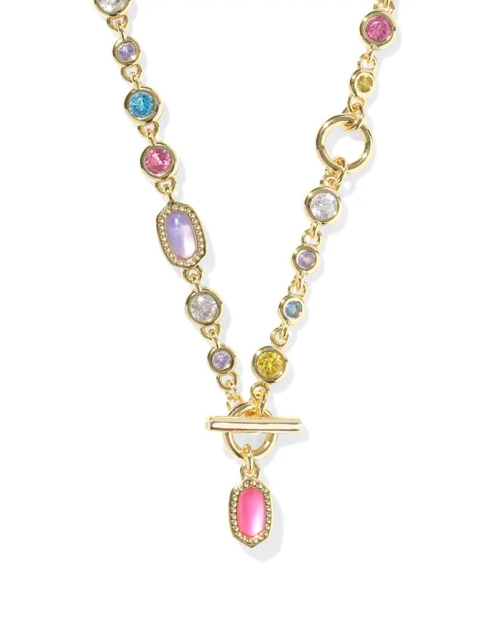 Kendra Scott Mini Elisa Abbie Strand Necklace in Multi Mix on Gold