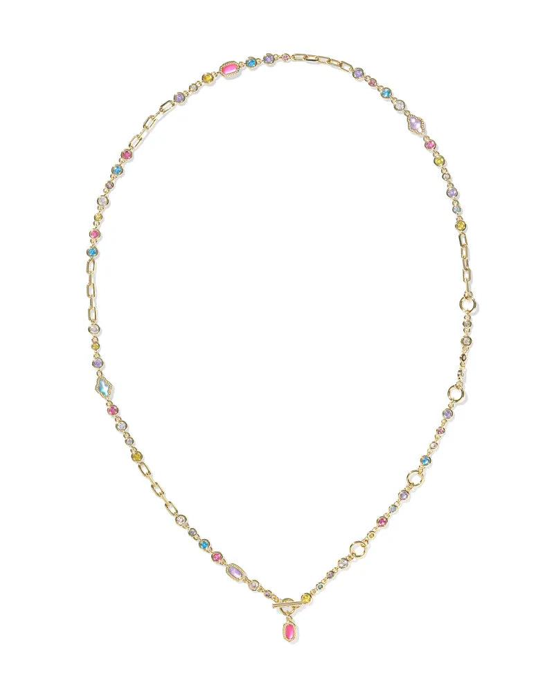 Kendra Scott Mini Elisa Abbie Strand Necklace in Multi Mix on Gold