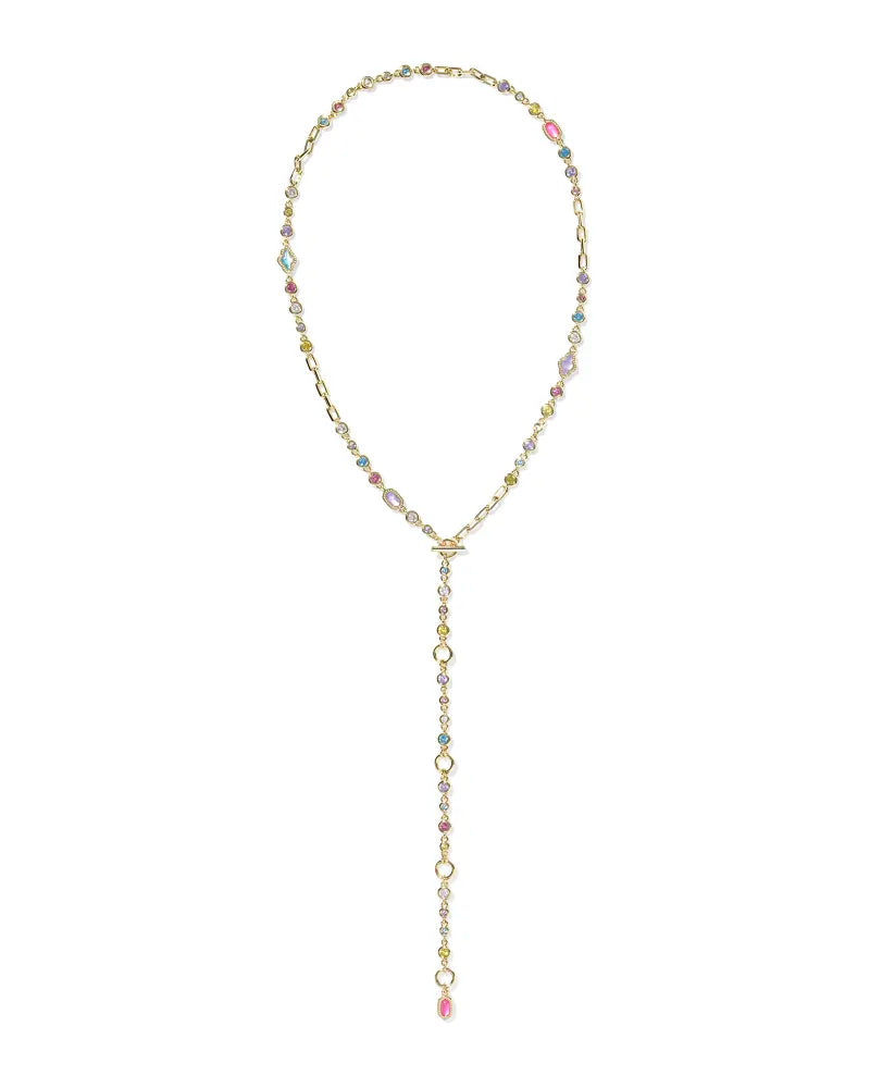 Kendra Scott Mini Elisa Abbie Strand Necklace in Multi Mix on Gold