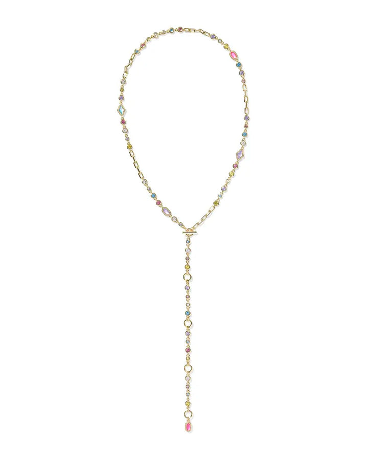 Kendra Scott Mini Elisa Abbie Strand Necklace in Multi Mix on Gold