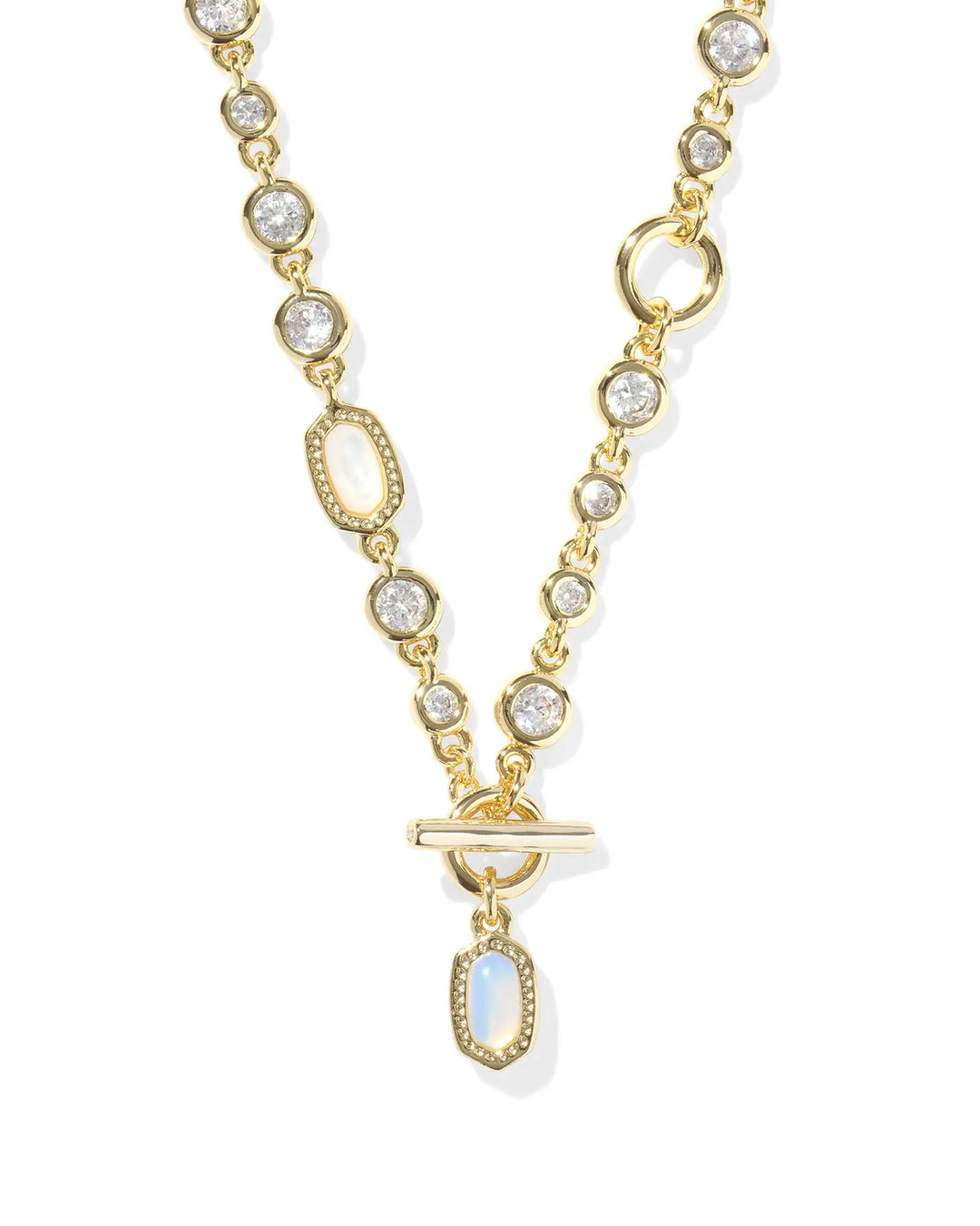 Kendra Scott Mini Elisa Abbie Strand Necklace in White Mix on Gold