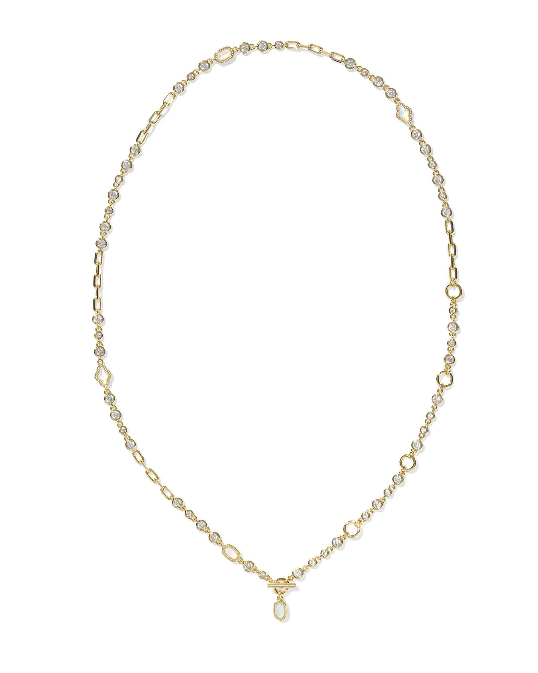 Kendra Scott Mini Elisa Abbie Strand Necklace in White Mix on Gold