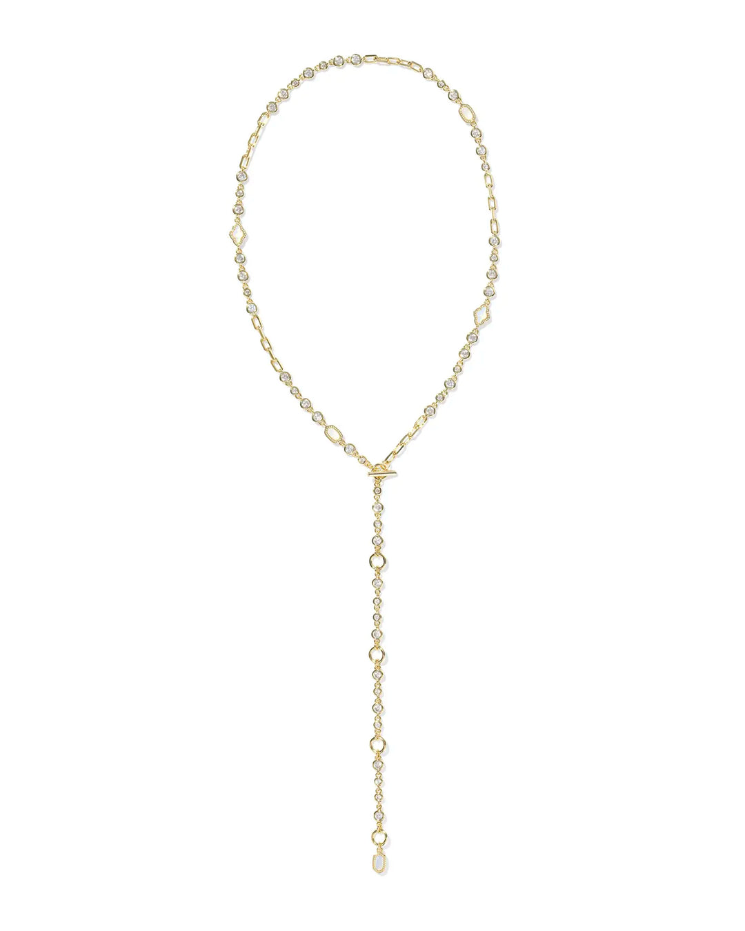 Kendra Scott Mini Elisa Abbie Strand Necklace in White Mix on Gold