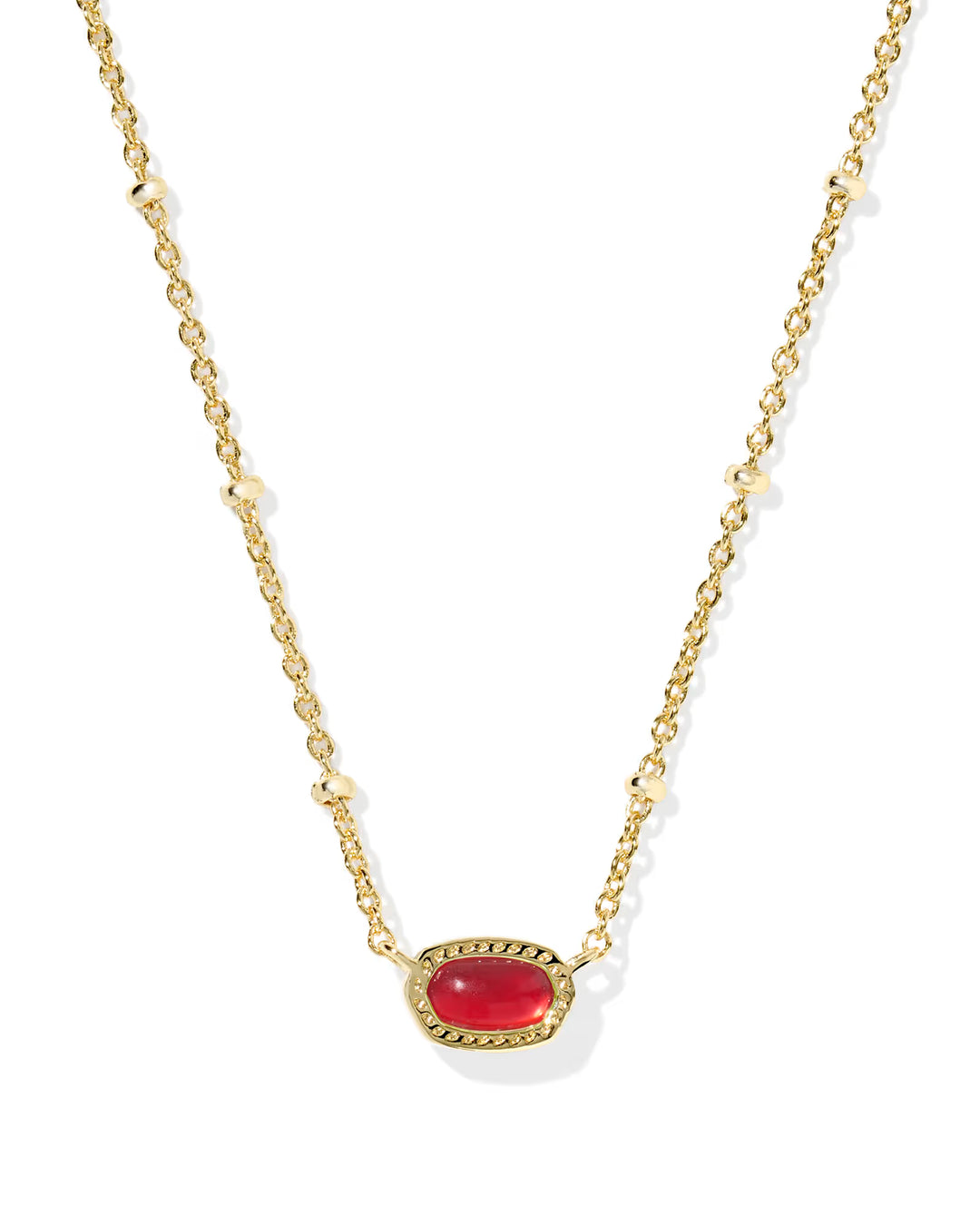 Kendra Scott Mini Elisa Pendant Necklace Carmine Red on Gold