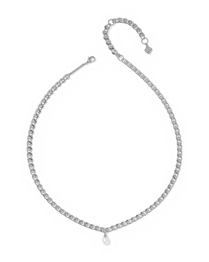 Kendra Scott Oakland Pearl Chain Necklace in Freshwater Pearl on Silver