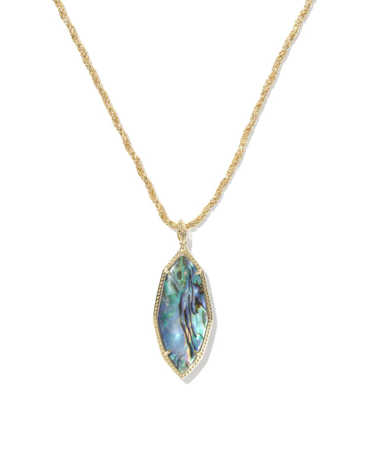 Kendra Scott Large Ophelia Pendant in Iridescent Abalone on Gold