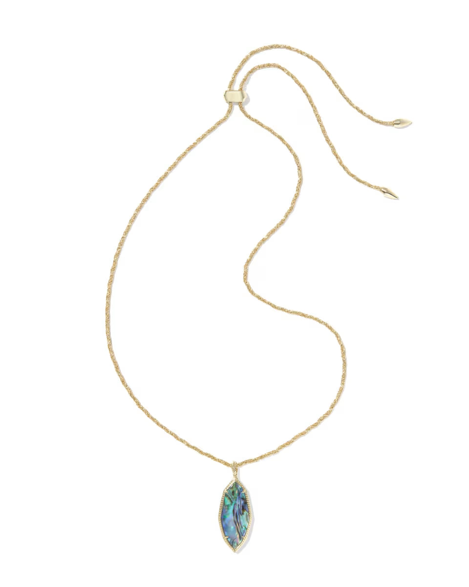 Kendra Scott Large Ophelia Pendant in Iridescent Abalone on Gold
