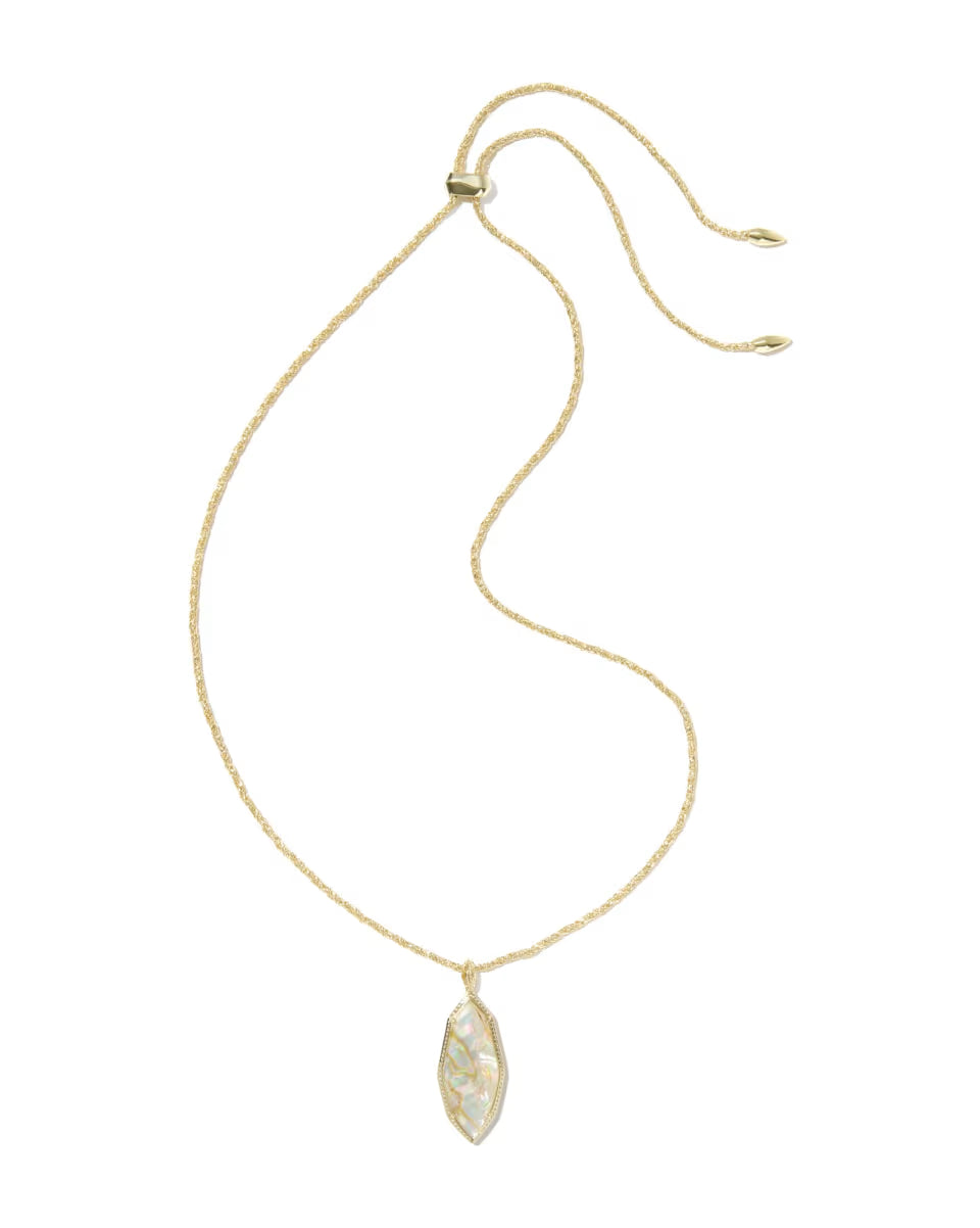 Kendra Scott Large Ophelia Pendant in Iridescent Abalone on Gold