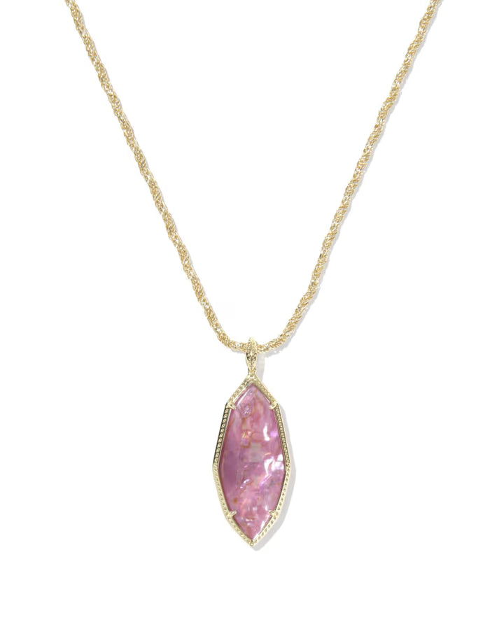 Kendra Scott Large Ophelia Pendant in Mauve illusion on Gold