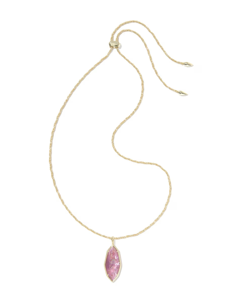 Kendra Scott Large Ophelia Pendant in Mauve illusion on Gold