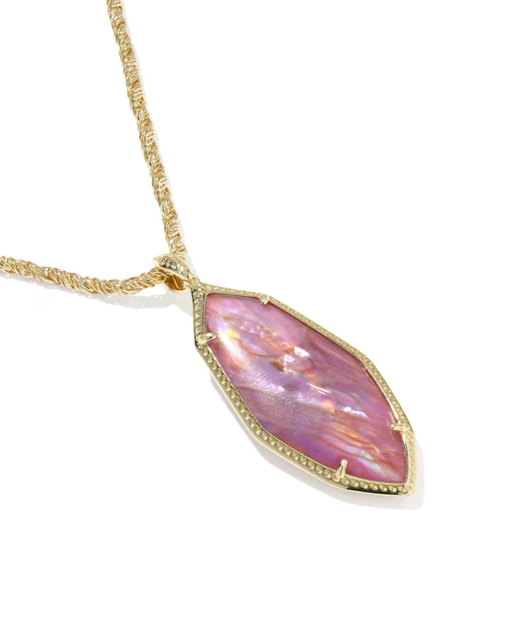 Kendra Scott Large Ophelia Pendant in Mauve illusion on Gold