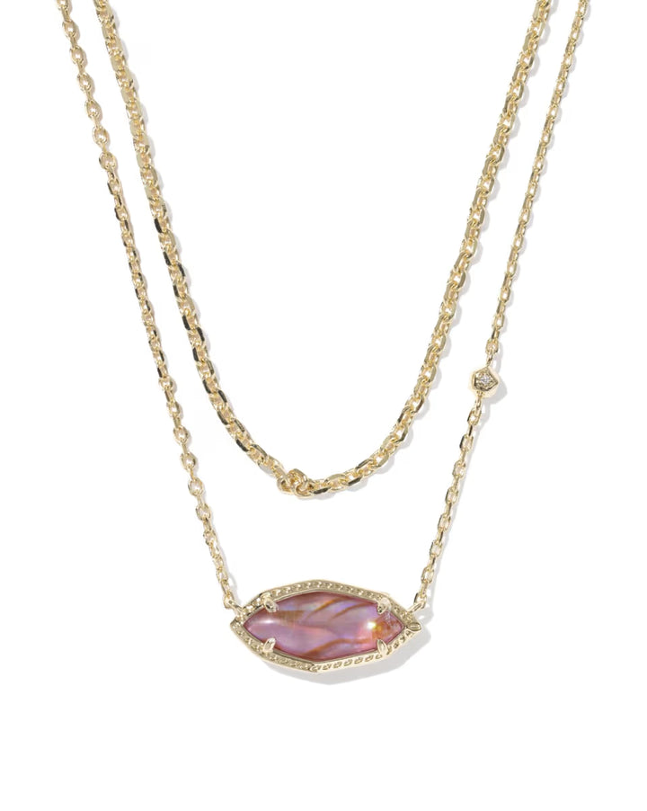 Kendra Scott Ophelia Multi Strand Necklace in Mauve Illusion on Gold