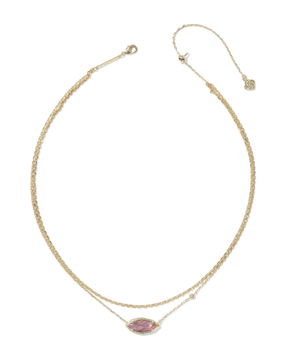 Kendra Scott Ophelia Multi Strand Necklace in Mauve Illusion on Gold