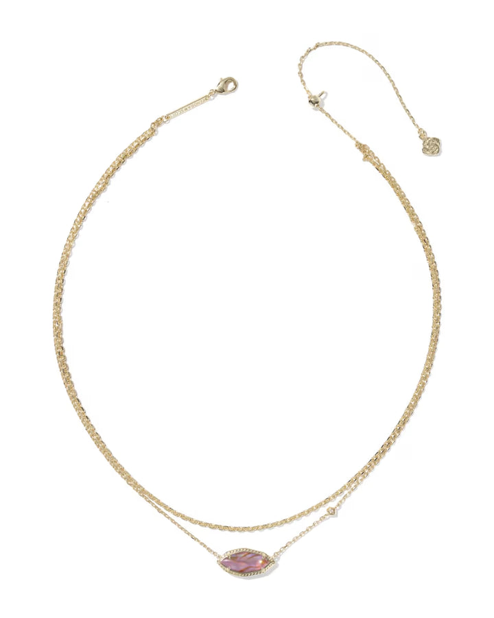 Kendra Scott Ophelia Multi Strand Necklace in Mauve Illusion on Gold
