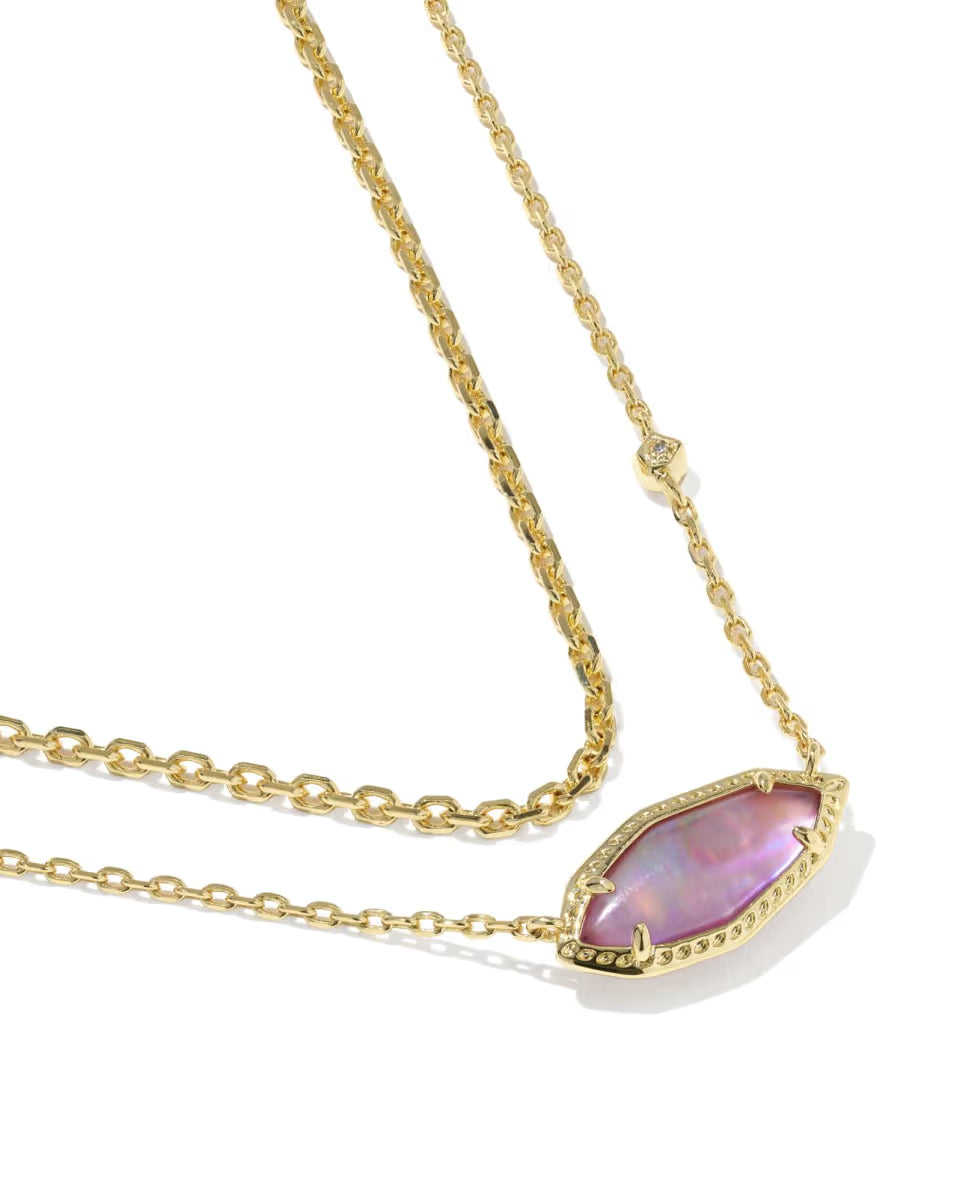 Kendra Scott Ophelia Multi Strand Necklace in Mauve Illusion on Gold