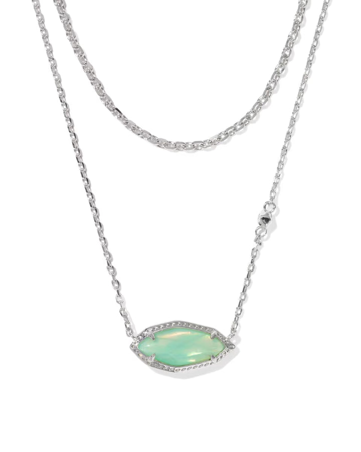Kendra Scott Ophelia Multi Strand Necklace in Iridescent Abalone on Silver