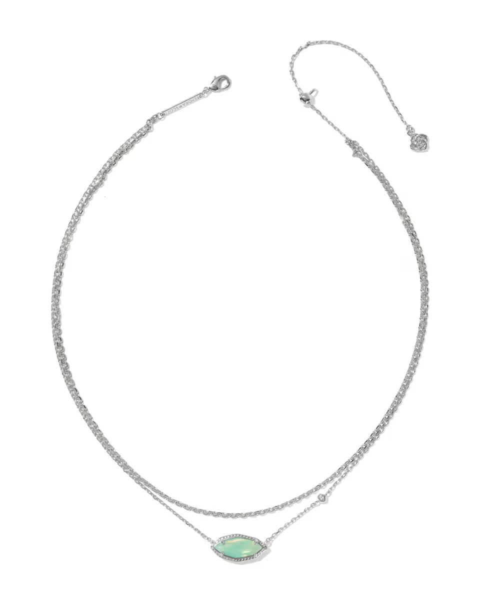 Kendra Scott Ophelia Multi Strand Necklace in Iridescent Abalone on Silver