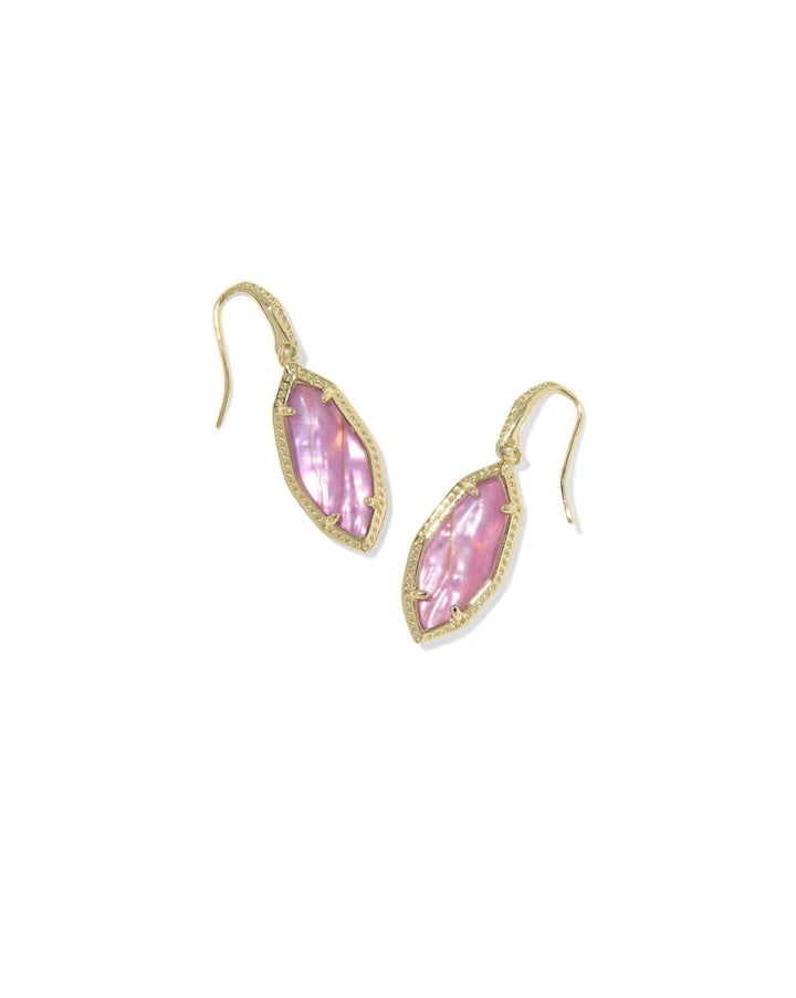 Kendra Scott Small Ophelia Drop Earring in Mauve Illusion on Gold