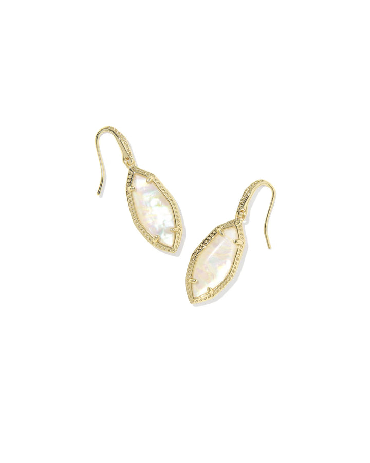 Kendra Scott Small Ophelia Drop Earring in Iridescent Abalone on Gold