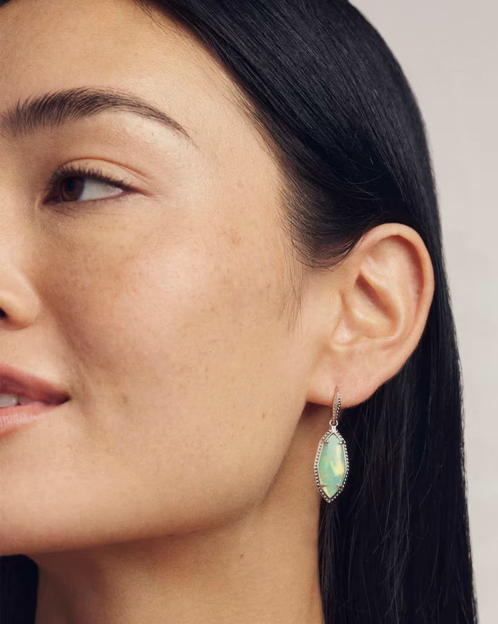 Kendra Scott Small Ophelia Drop Earring in Iridescent Abalone on Silver