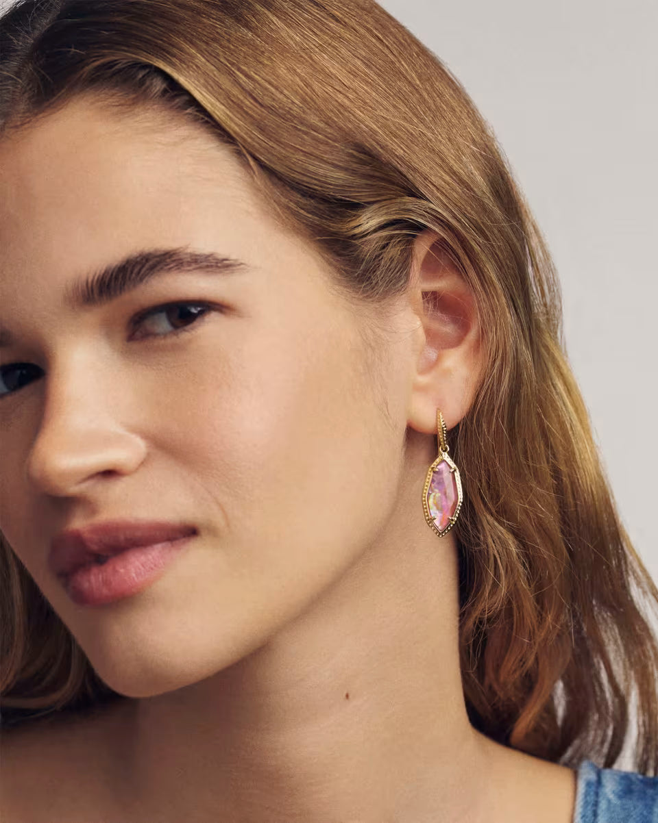 Kendra Scott Small Ophelia Drop Earring in Mauve Illusion on Gold