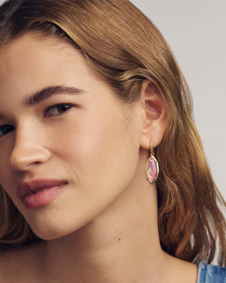 Kendra Scott Small Ophelia Drop Earring in Mauve Illusion on Gold