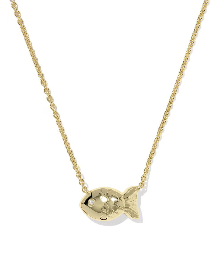 Kendra Scott Parker Fish Pendant in Abalone on Gold