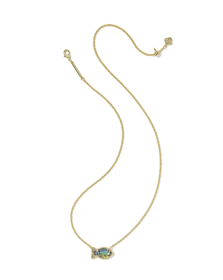 Kendra Scott Parker Fish Pendant in Abalone on Gold