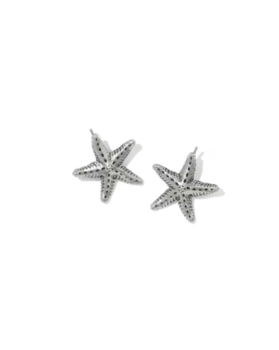Kendra Scott Starfish Metal Stud in Vintage Silver