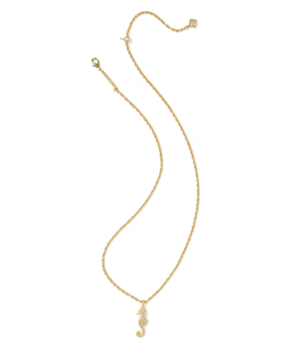 Kendra Scott Seahorse Short Pendant Necklace Gold