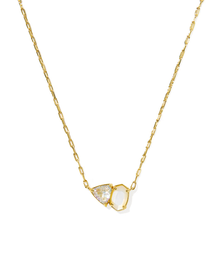 Kendra Scott Tatum Short Pendant Necklace Neutral Mix On Gold