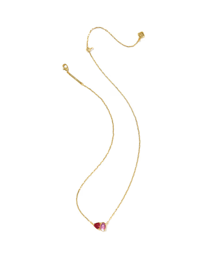 Kendra Scott Tatum Short Pendant Necklace Pink Mix on Gold