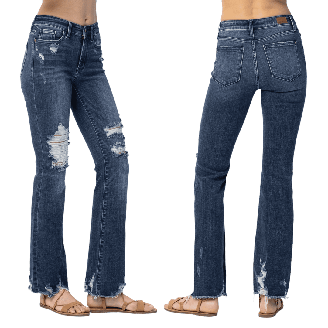 Judy Blue mid rise destroyed slim bootcut