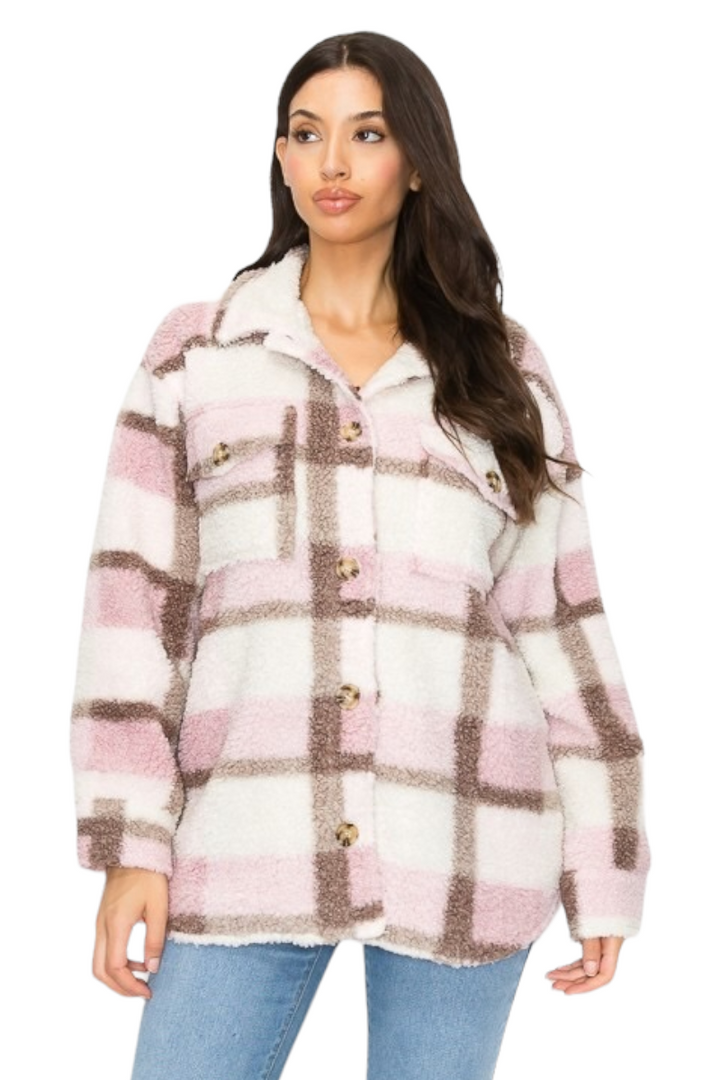 Baby It's Cold Outside Shacket-Blush
