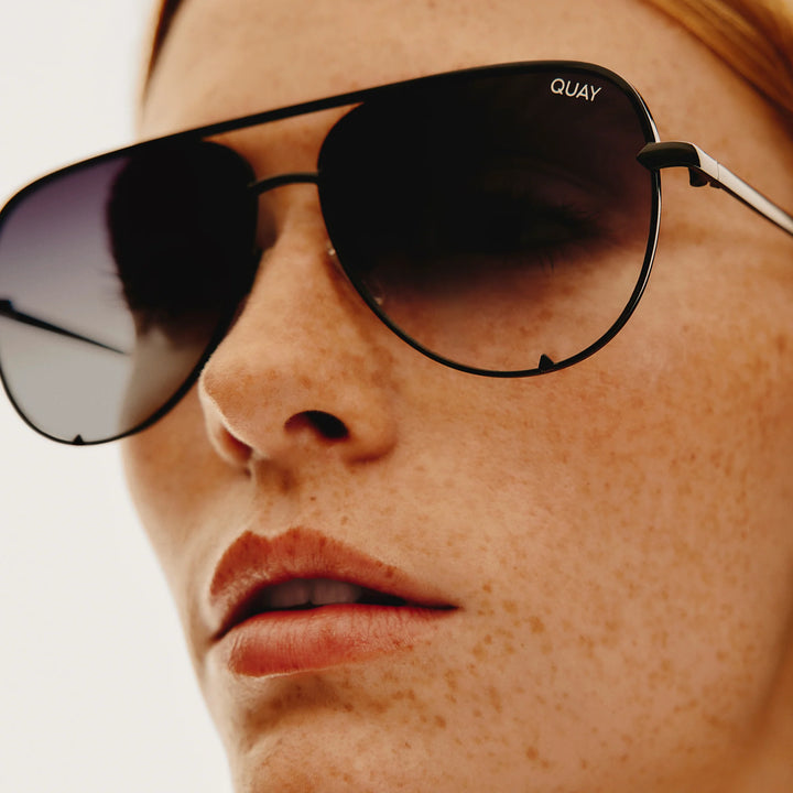 Quay High Key Large Black Fade Sunglasses