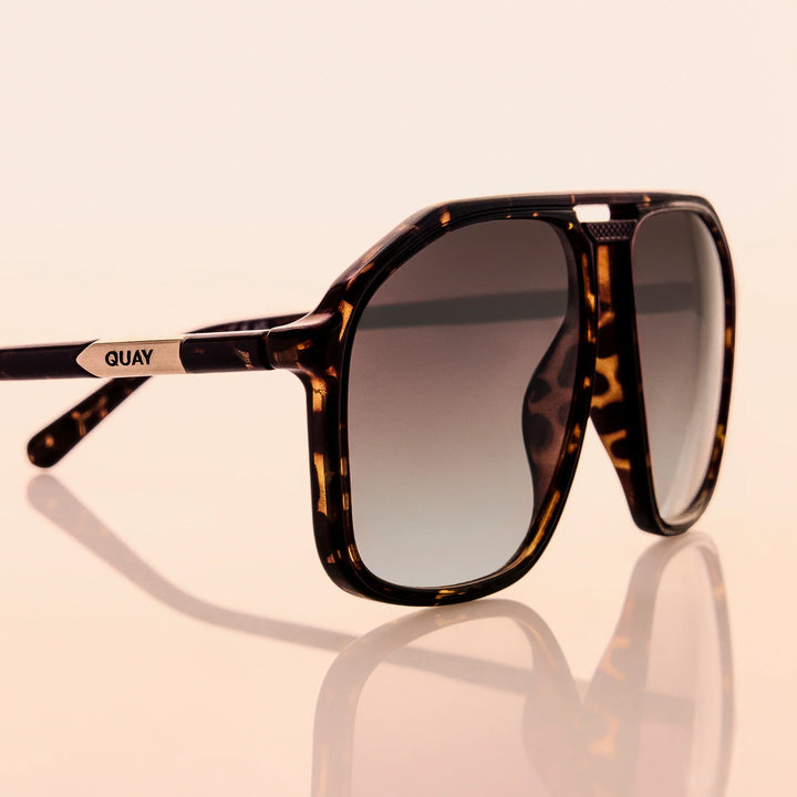 Quay Studio Sesh Sunglasses in Dark Tortoise/Brown Lens