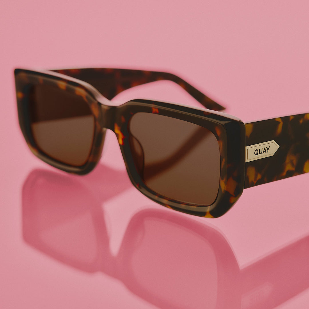 Quay Tell Me More Sunglasses in Coffee Tortoise/Brown Lens
