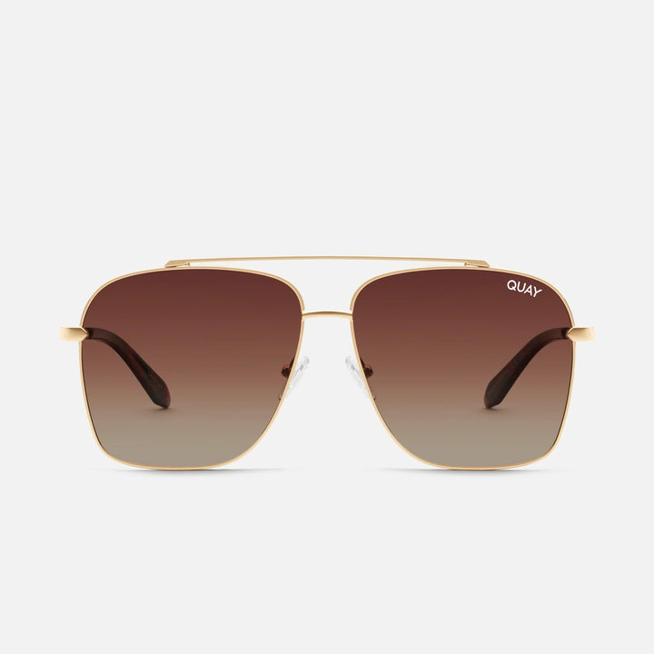 Quay High Roller Gold/Brown Tortoise Sunglasses